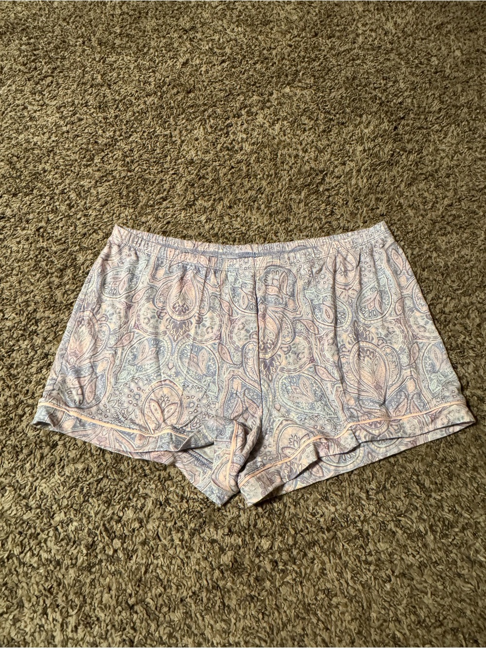 Gilligan & O'Malley Paisley Lounge Shorts - Pink & Blue